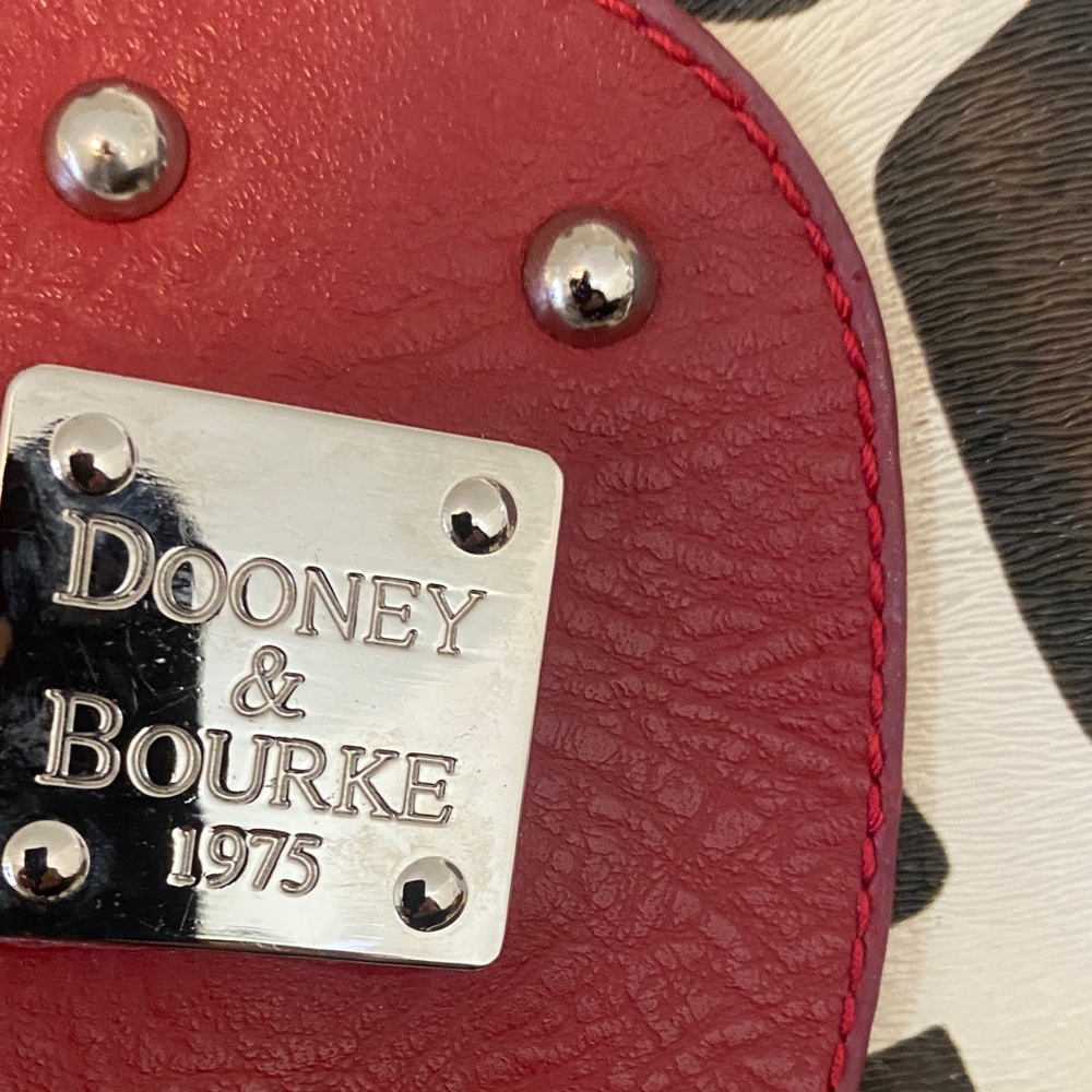 Dooney & Bourke Red and Brown Giraffe Print Shoulder Bag - Picture 8 of 8